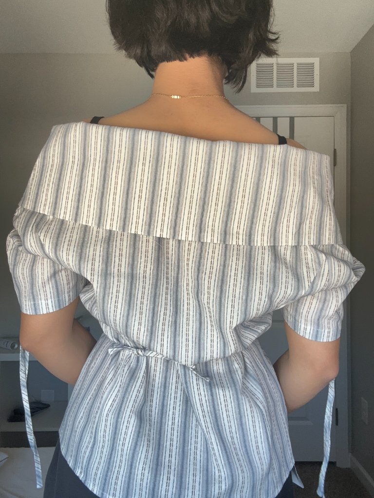 New-Zahi Stripe Off Shoulder Top — image 4 of 6